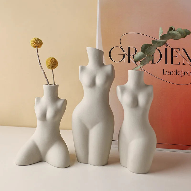 Sculptural Human-Form Ceramic Vase — Silent Wind Art Vessel