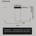Aluminum Ring Pendant Chandelier — Black Modern Dining Room Light
