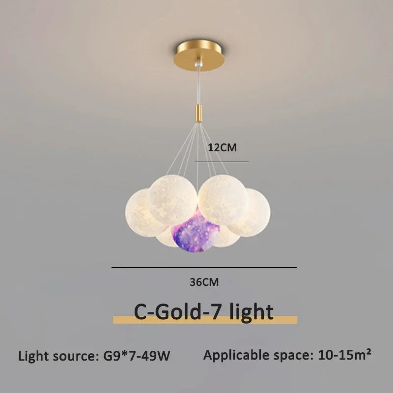 Cream Ball Cluster Chandelier — Modern Orb Pendant Ceiling Light