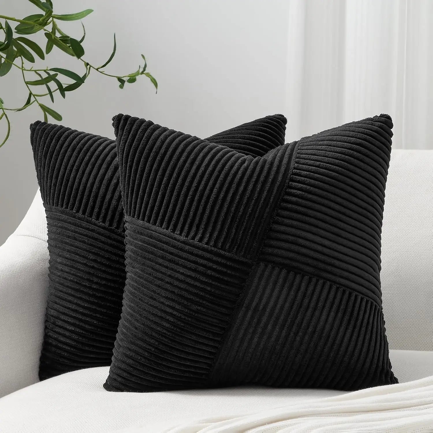 Corduroy Boho Windmill Pillow Cover — Textured Ribbed Cushion Cover
