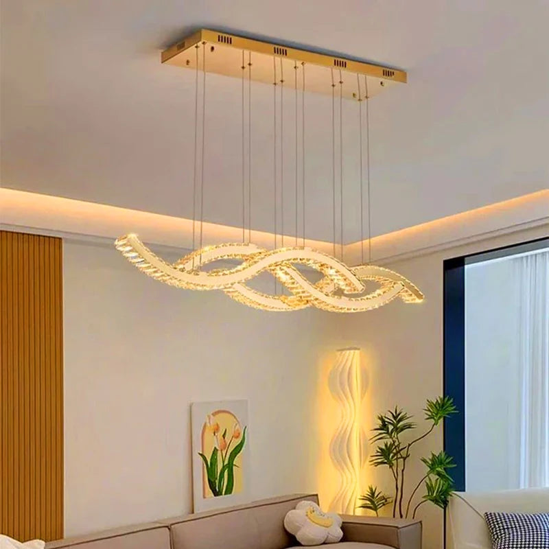 Luxury Crystal Gold Chandelier — Multi-Arm Living & Dining Room Light