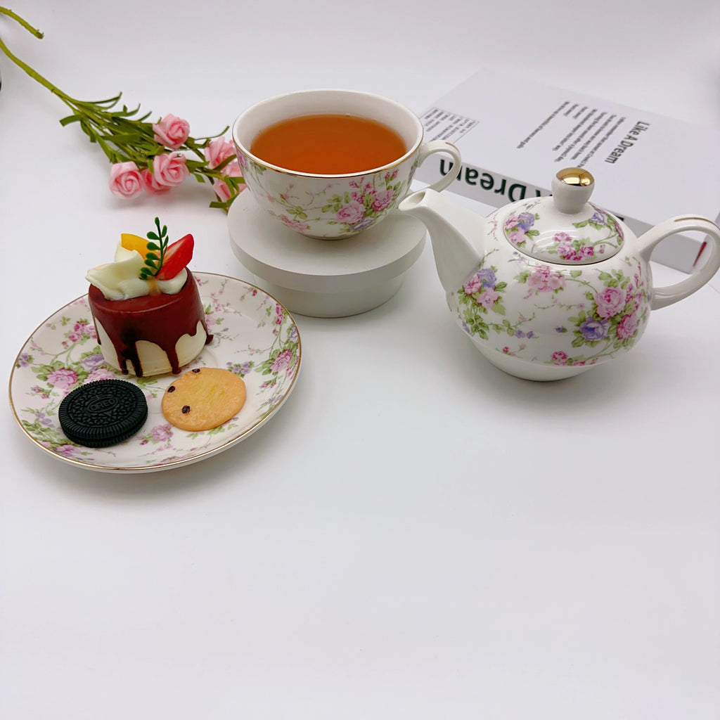 Rose Bone China Teapot Set — European Afternoon Tea Service