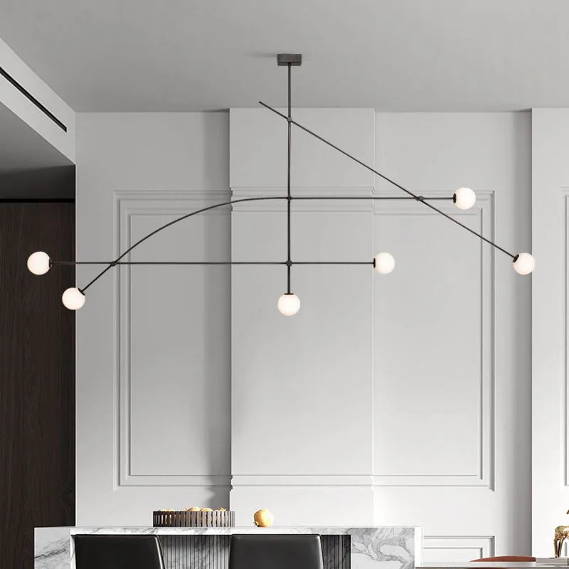 Black Luminaire Pendant Chandelier — Multi-Light Restaurant & Bedroom Fixture