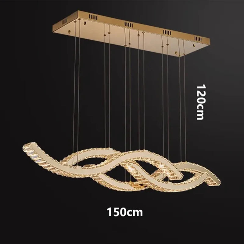 Luxury Crystal Gold Chandelier — Multi-Arm Living & Dining Room Light