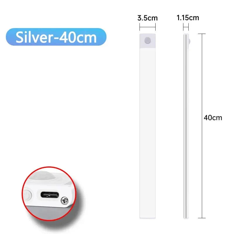 USB-C Rechargeable LED Cabinet Light — Ultra-Thin Motion Sensor Strip
