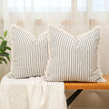 Reversible Striped Throw Pillow Cover — Handwoven Sofa Cushion
