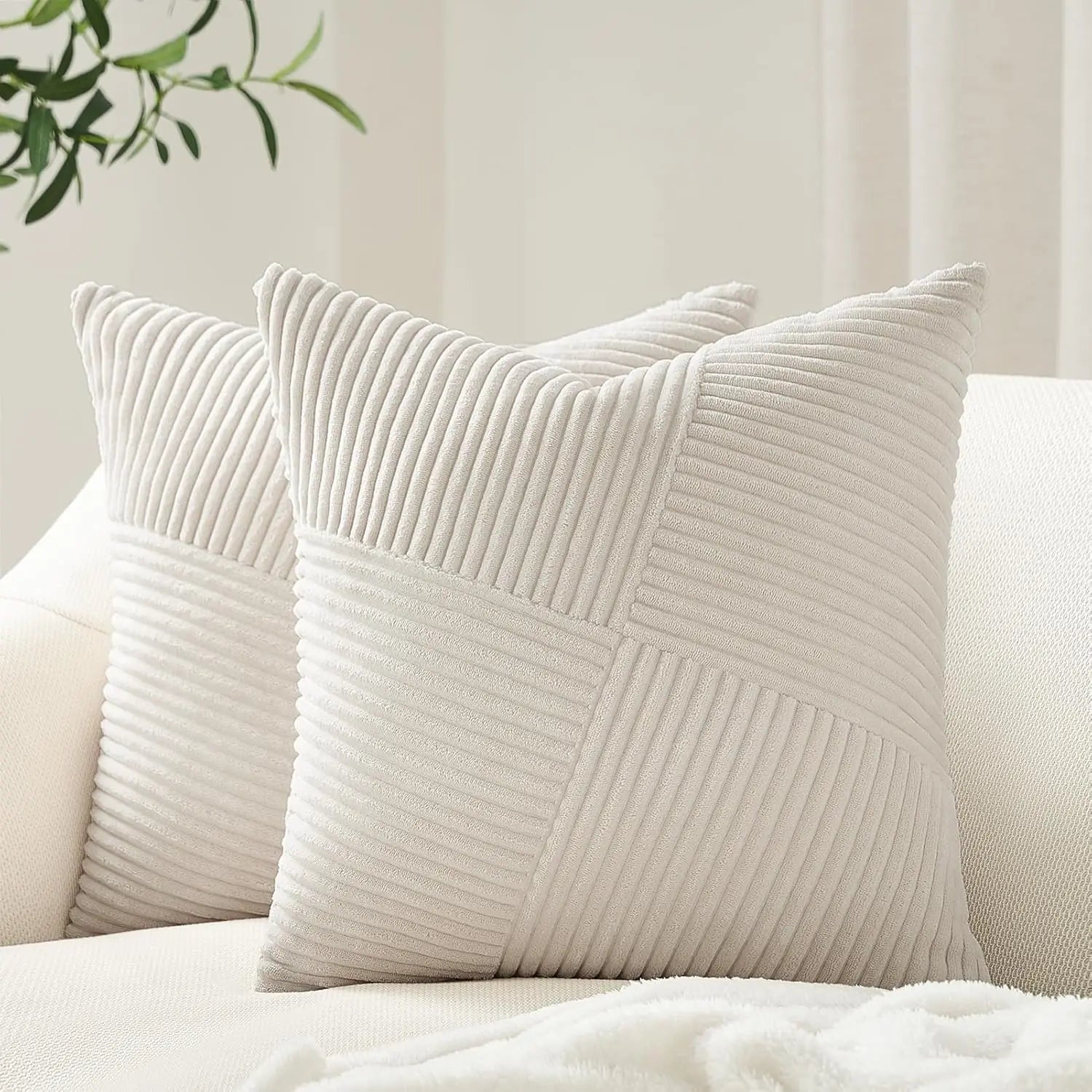 Corduroy Boho Windmill Pillow Cover — Textured Ribbed Cushion Cover