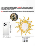 Boho Sunburst Wall Mirror — Gold & Silver Decorative Accent
