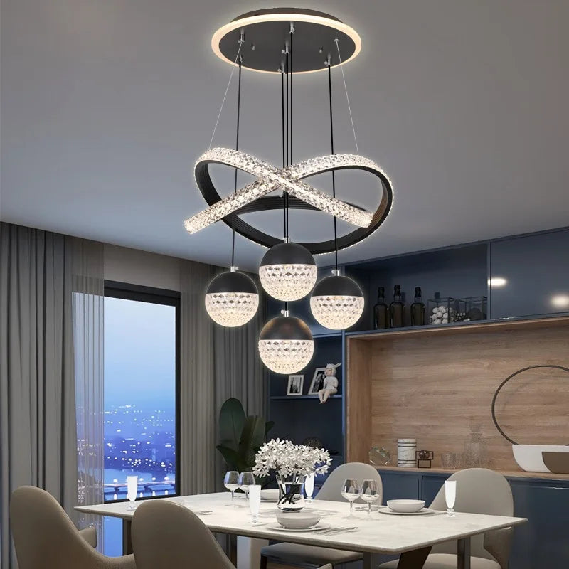 Nordic Tri-Color LED Chandelier — Modern Dining & Living Room Ceiling Light
