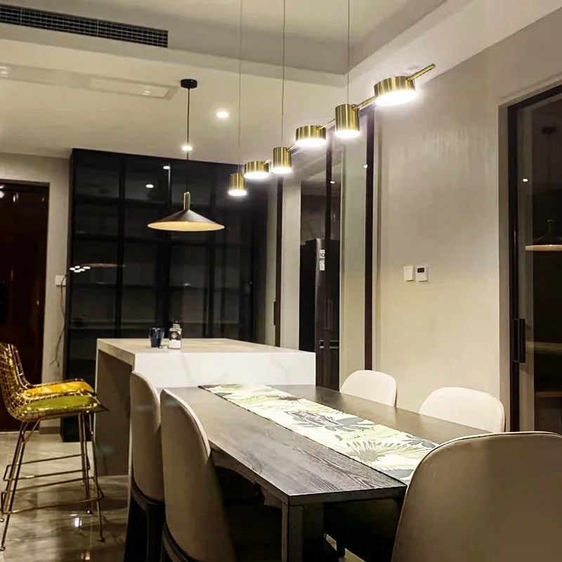 Modern Multi-Head LED Chandelier — Dimmable Smart Ceiling Fixture for Dining & Office