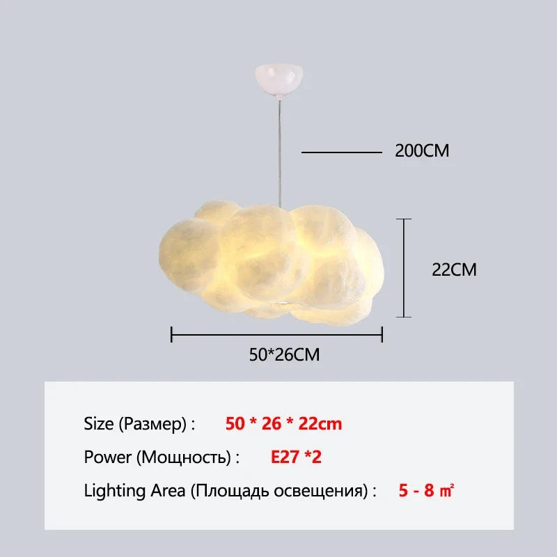 Floating Cloud Pendant Chandelier — Modern White Sculptural Ceiling Light