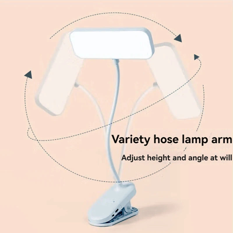 360° Flexible Clip-On LED Desk Lamp — Eye-Care Dimmable Reading Light