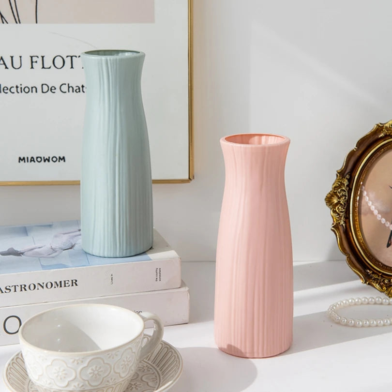 Concise Ceramic-Look Plastic Vase — Event & Bonsai Display Pot