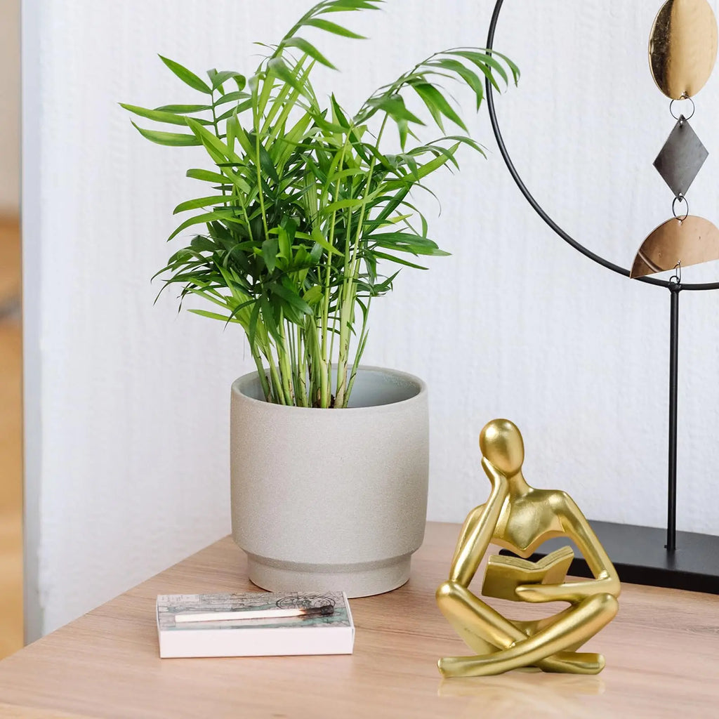 Abstract Thinker Statue — Reading Sculpture Bookshelf Decor