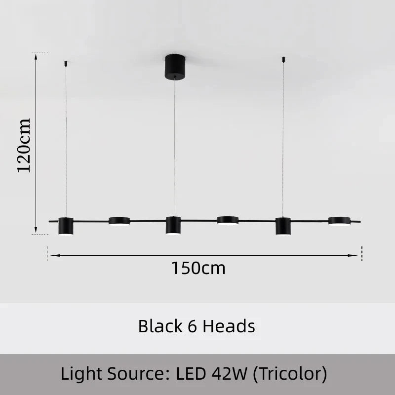 Modern Multi-Head LED Chandelier — Dimmable Smart Ceiling Fixture for Dining & Office