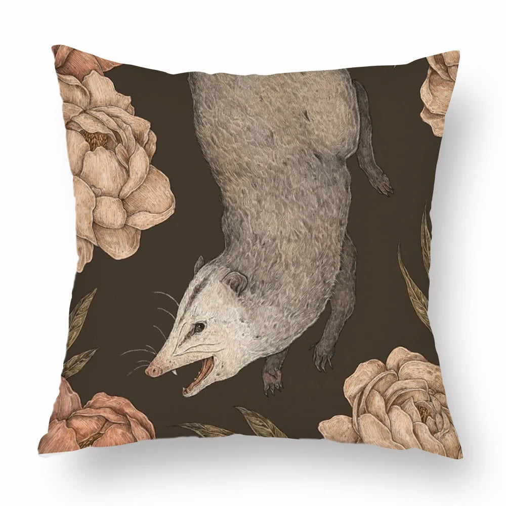 Woven Animal Print Pillow Cover — Textured Sofa & Car Cushion