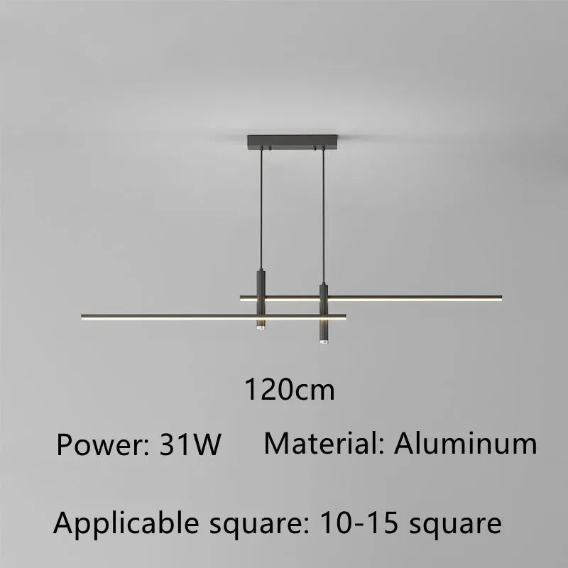 Modern Gold & Black LED Dining Chandelier — Minimalist Kitchen Pendant Fixture