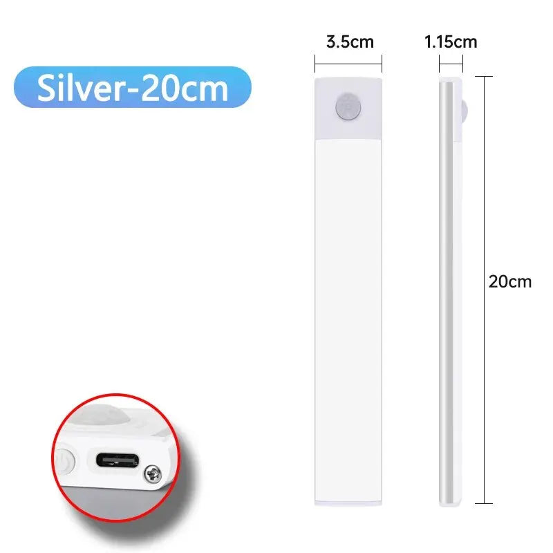 USB-C Rechargeable LED Cabinet Light — Ultra-Thin Motion Sensor Strip