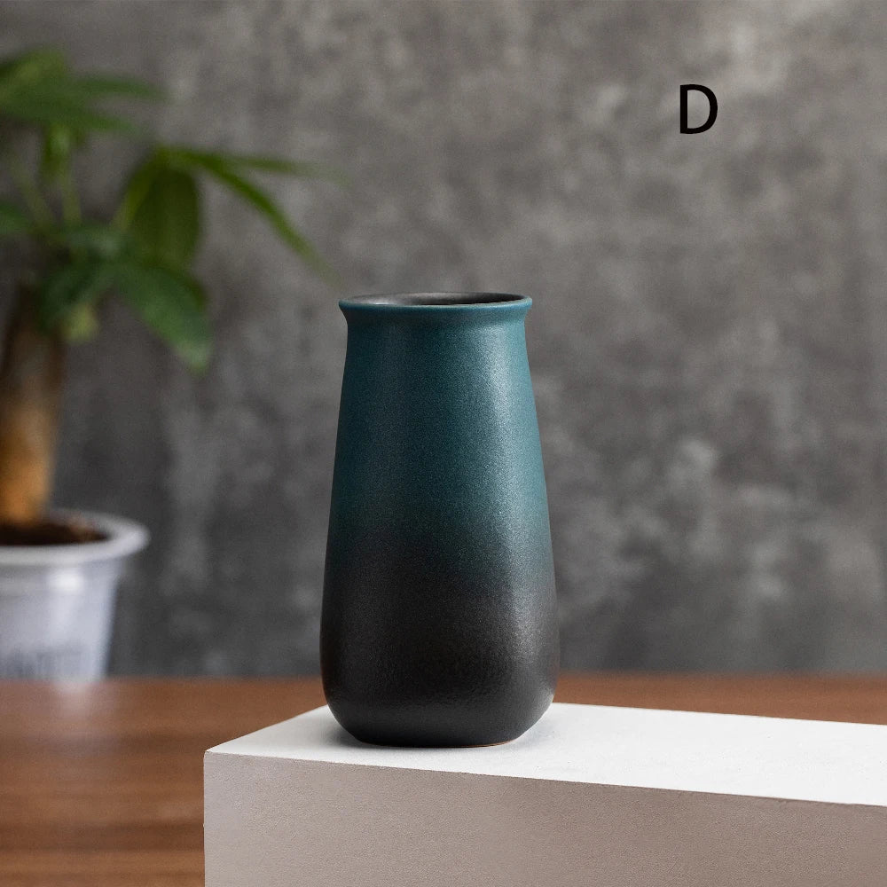 Small Matte Ceramic Vase — Frosted Elegant Table & Shelf Decor