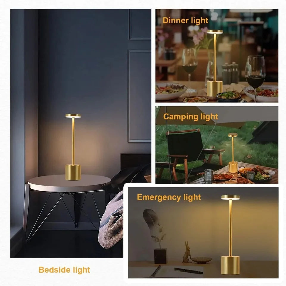 Crystal Rechargeable Touch Desk Lamp — 3-Color Dimmable Ambient Light
