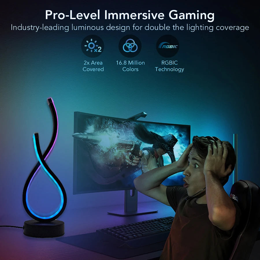 Modern LED Desk Lamp — USB-Powered Adjustable Task Light with RGB Accent