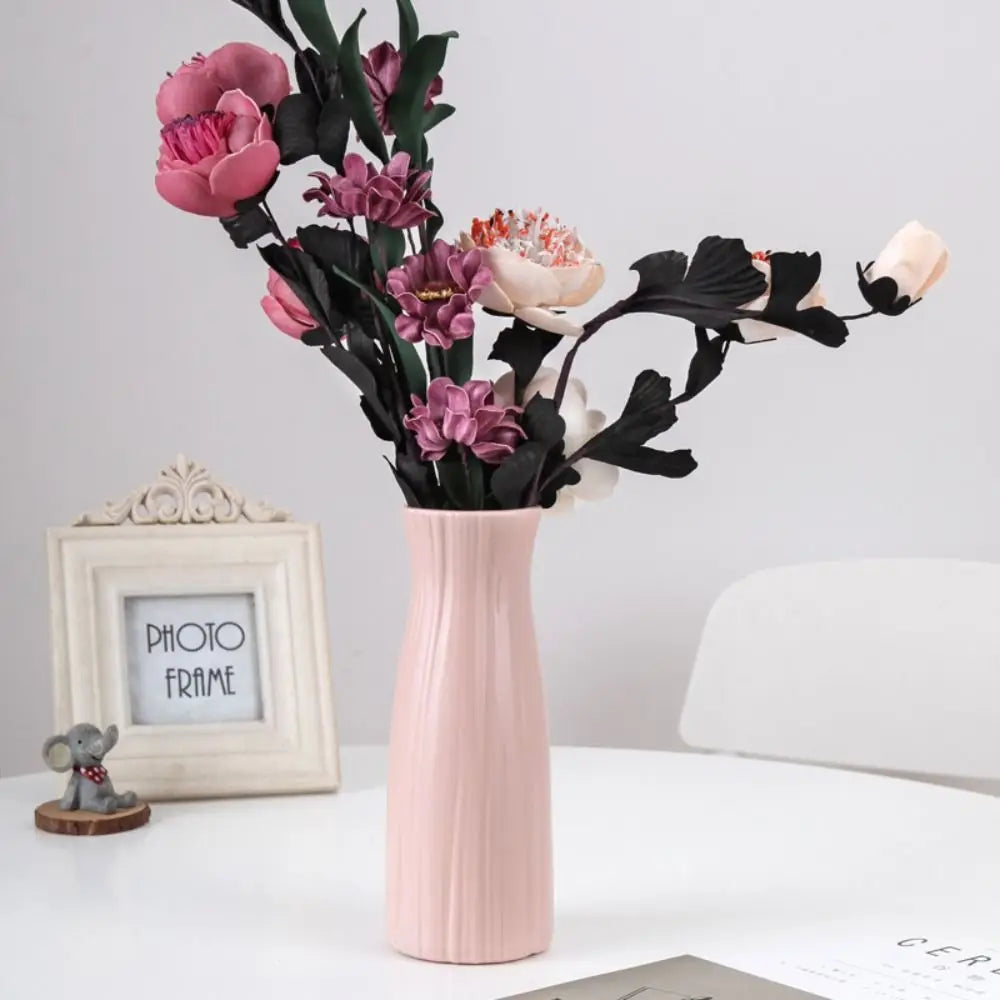 Modern Ceramic-Look Flower Vase — Minimalist Living Room Container