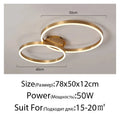 Gold Ring Chandelier — Modern Multi-Circle LED Ceiling Light
