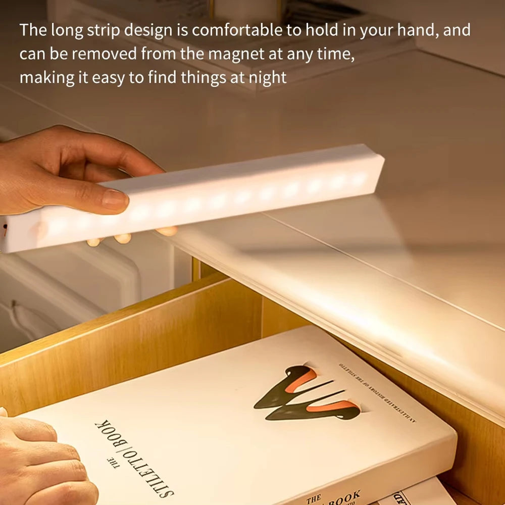 Rechargeable Motion Sensor Cabinet Light — Magnetic Wardrobe & Stair Strip