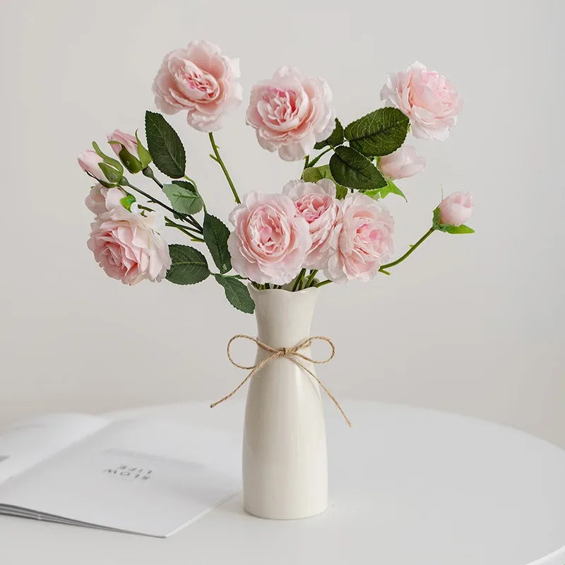 Minimalist White Porcelain Vase — Nordic Living Room & Office Decor