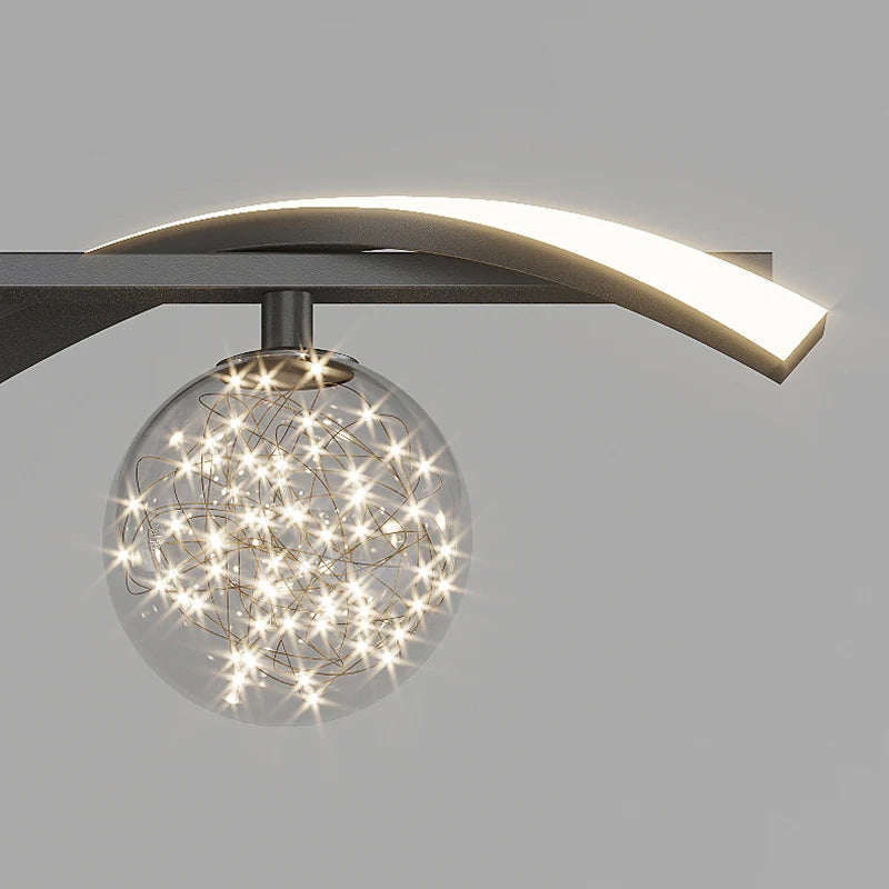 Modern Chrome Glass Chandelier — Smart RC Dimmable Dining Room Light