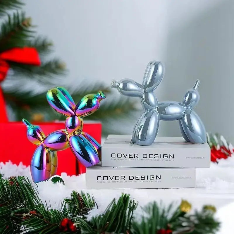 Ceramic Balloon Dog Sculpture — Nordic Modern Decorative Figurine