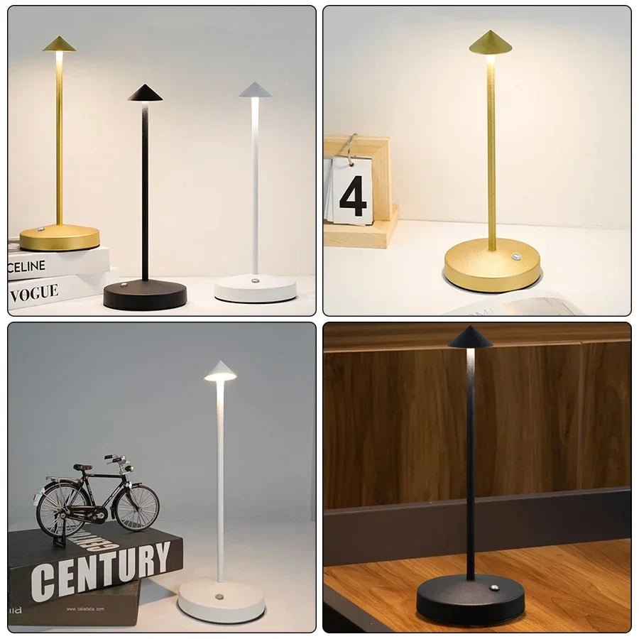 Wireless Touch-Control LED Desk Lamp — Dimmable Rechargeable Ambient Light