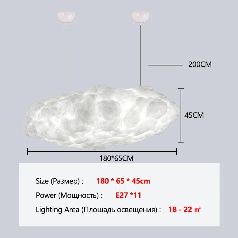 Floating Cloud Pendant Chandelier — Modern White Sculptural Ceiling Light