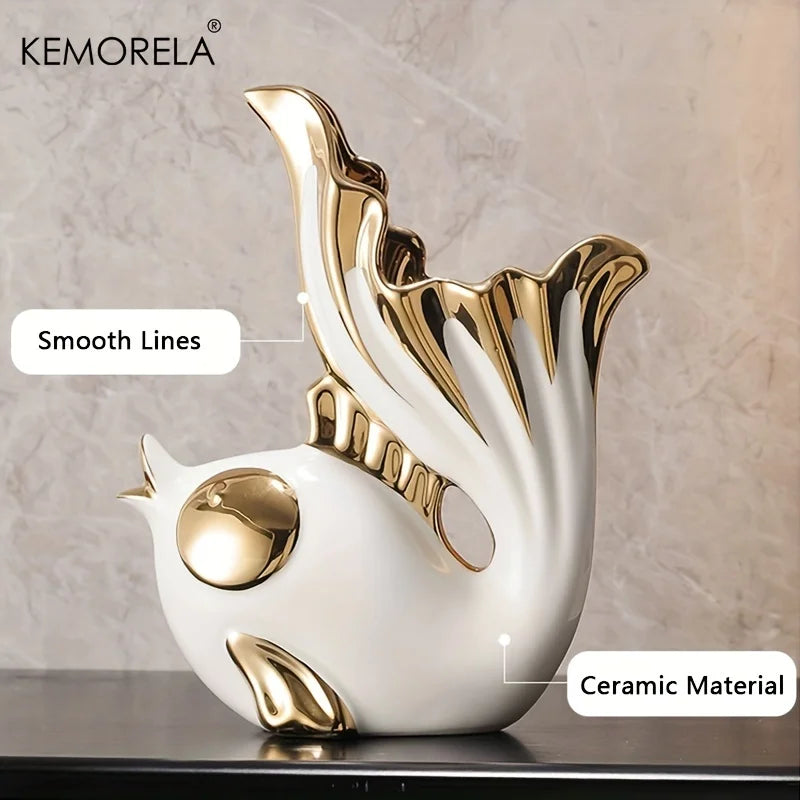 Modern Abstract Ceramic Statue — Sculptural Centerpiece for Living Room