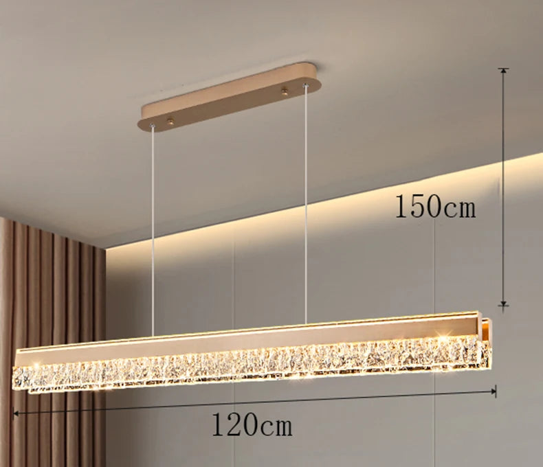 Linear LED Strip Chandelier — Gold & Black Modern Ceiling Light