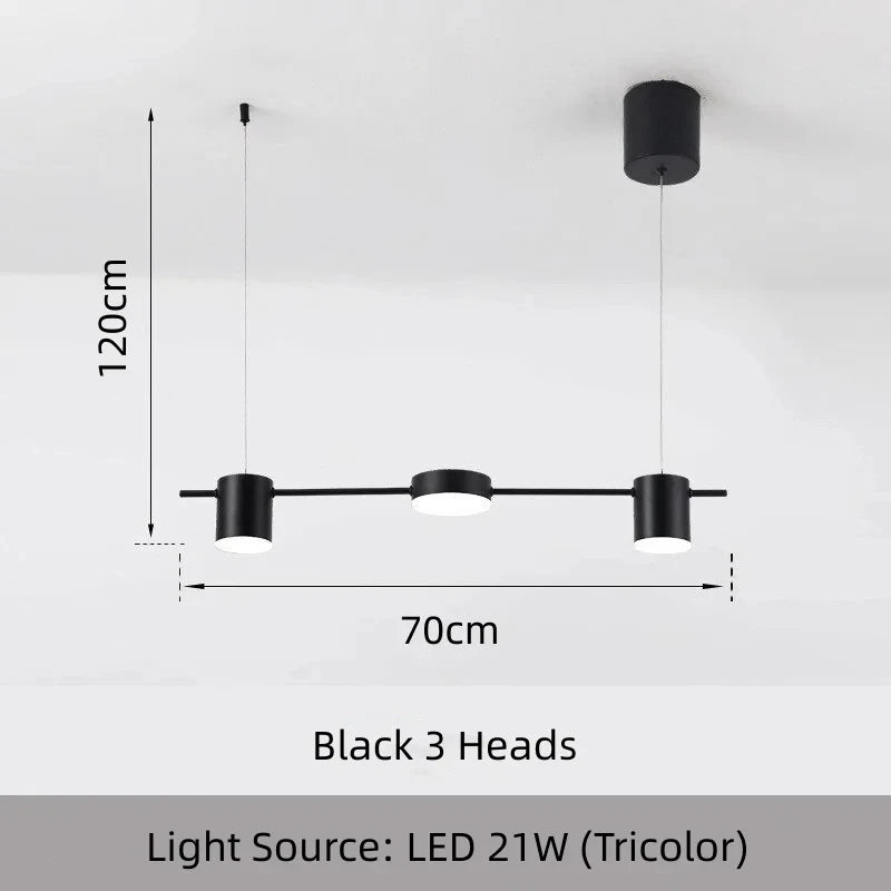 Modern Multi-Head LED Chandelier — Dimmable Smart Ceiling Fixture for Dining & Office