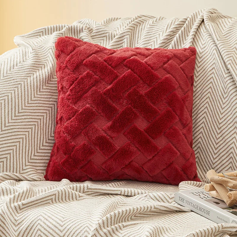 Plush Knit Throw Pillow Cover — Soft Square & Lumbar Cushion Cover