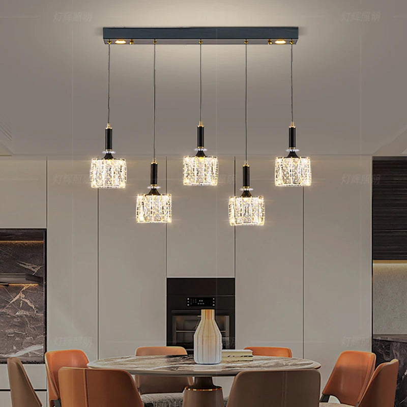 Crystal Restaurant Chandelier — Grand Multi-Head Villa Ceiling Light
