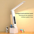 Foldable Desk Lamp with LED Clock — Dimmable Touch Reading Light