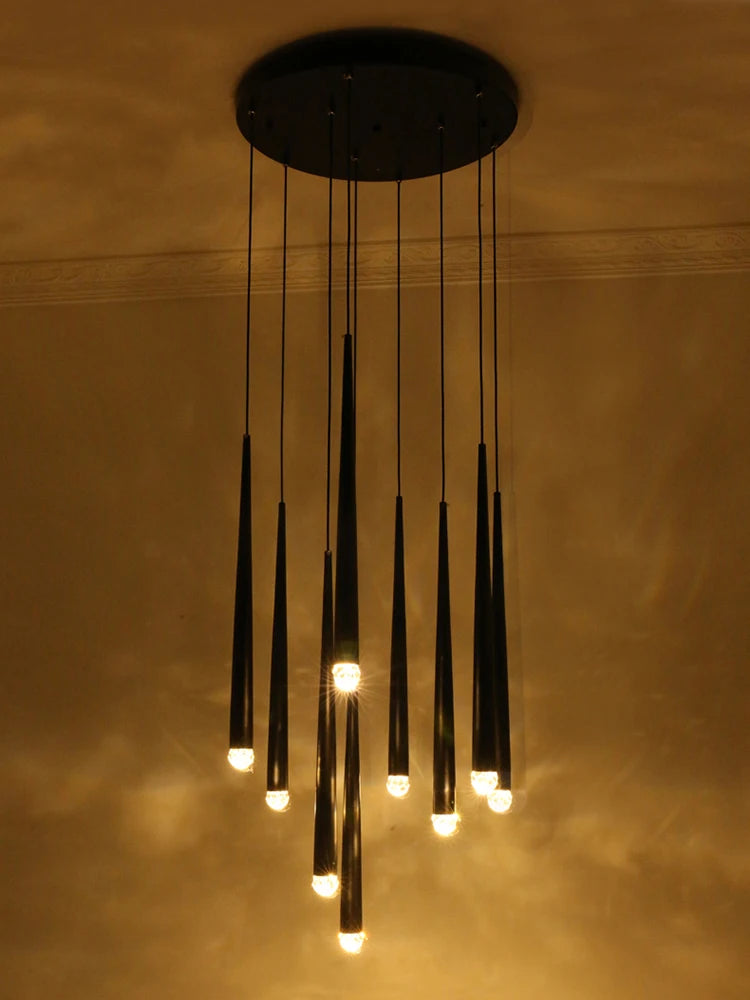 Conical Long Chandelier — Modern Nordic High-Rise Pendant Light