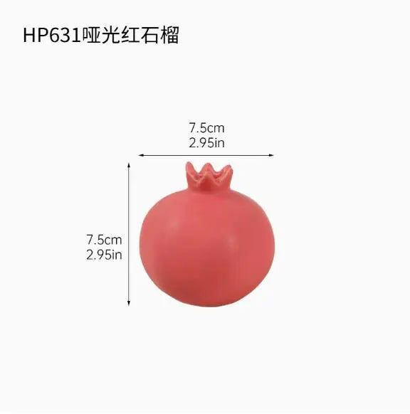 Pomegranate Fruit-Shaped Ceramic Vase — Desktop Hydroponic Flower Pot