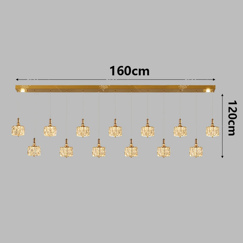 Crystal Restaurant Chandelier — Grand Multi-Head Villa Ceiling Light