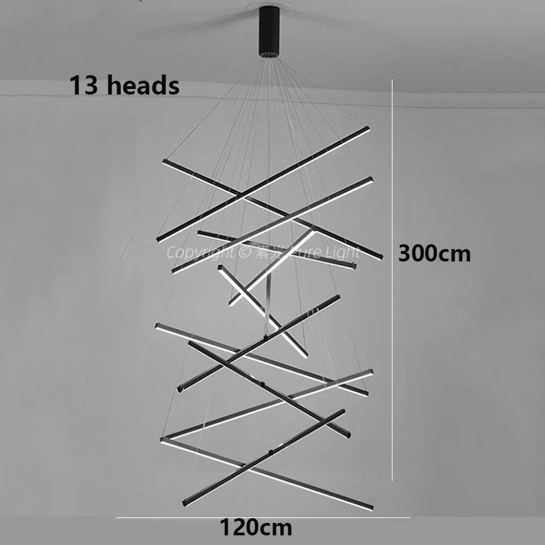 Multi-Head Brushed Steel Chandelier — Dimmable Smart Ceiling Light for Living & Dining Room