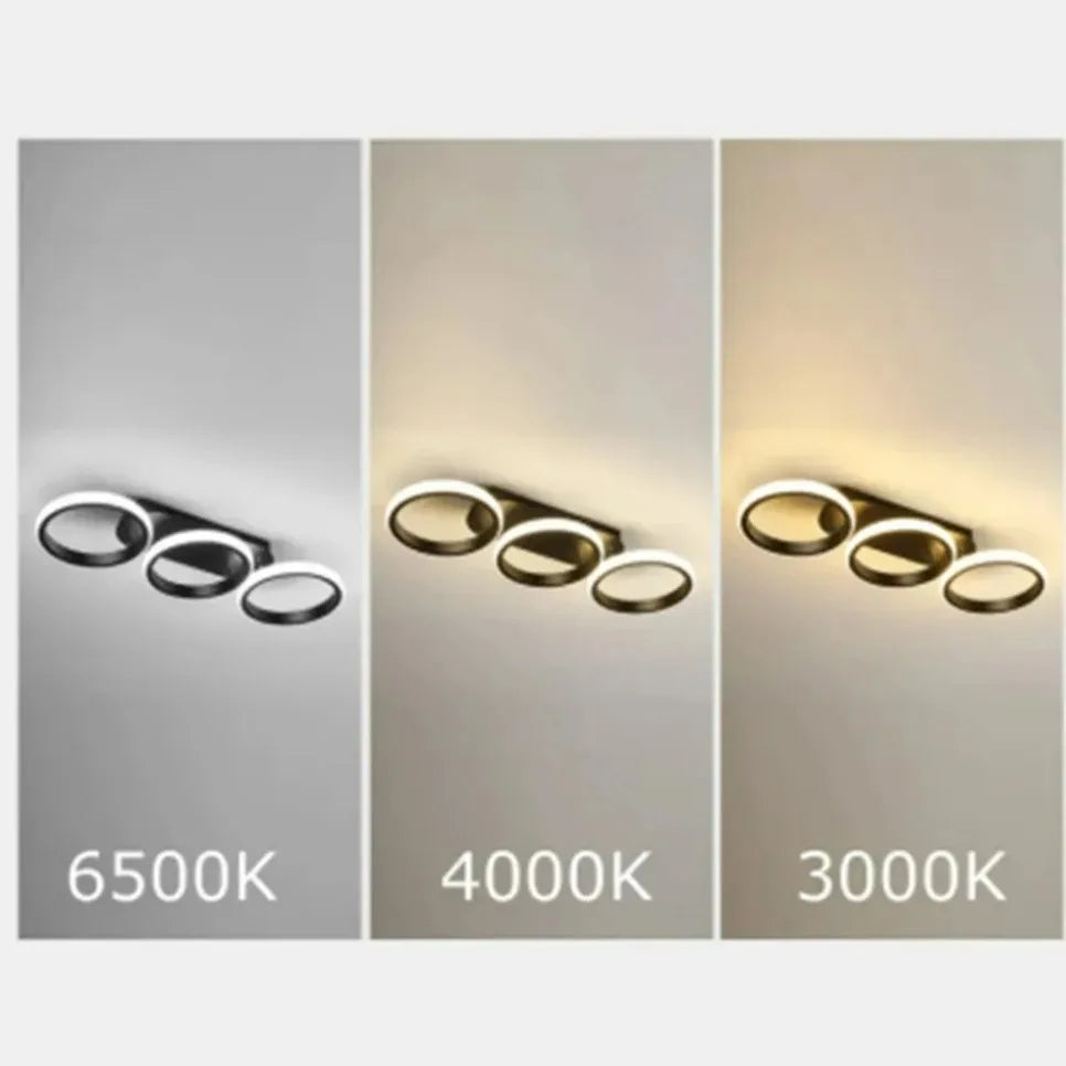 Nordic Tri-Color LED Ceiling Light — Square & Round Corridor Fixture