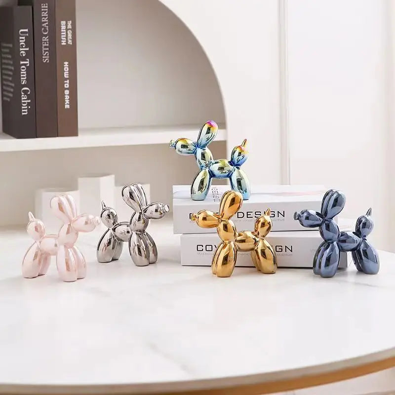 Ceramic Balloon Dog Sculpture — Nordic Modern Decorative Figurine