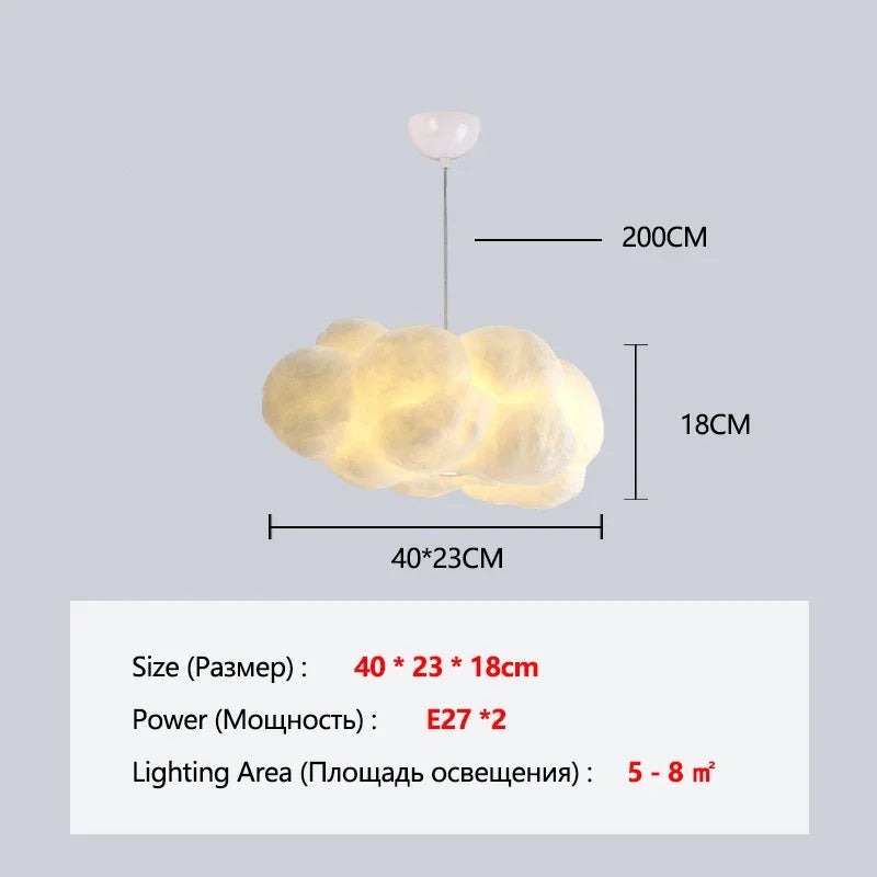 Floating Cloud Pendant Chandelier — Modern White Sculptural Ceiling Light