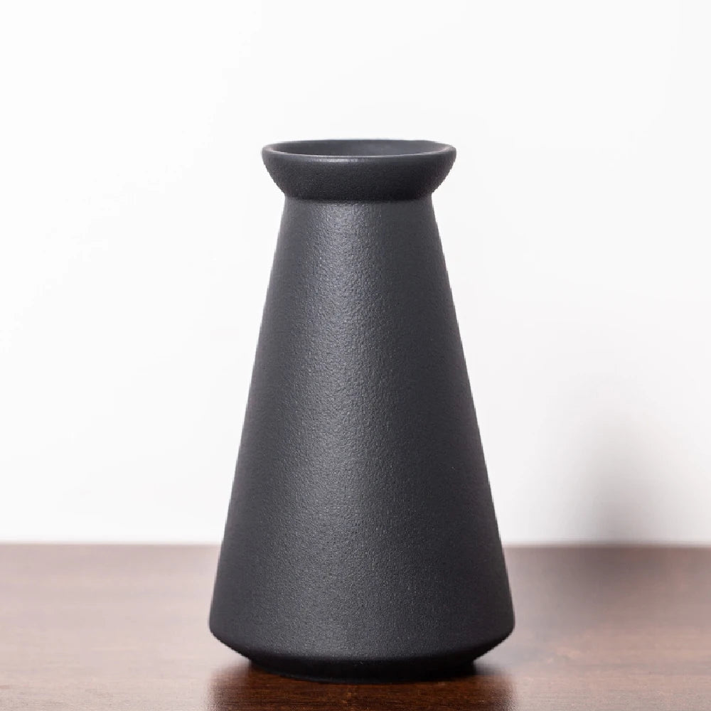 Small Matte Ceramic Vase — Frosted Elegant Table & Shelf Decor