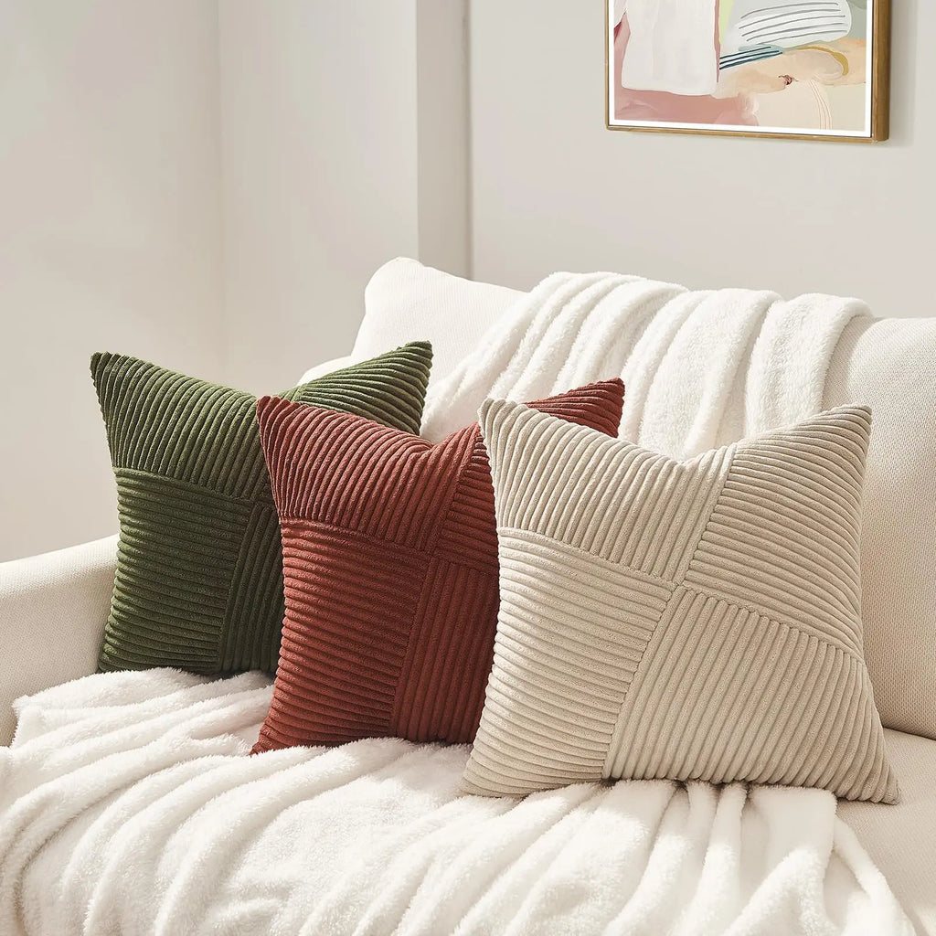 Corduroy Boho Windmill Pillow Cover — Textured Ribbed Cushion Cover