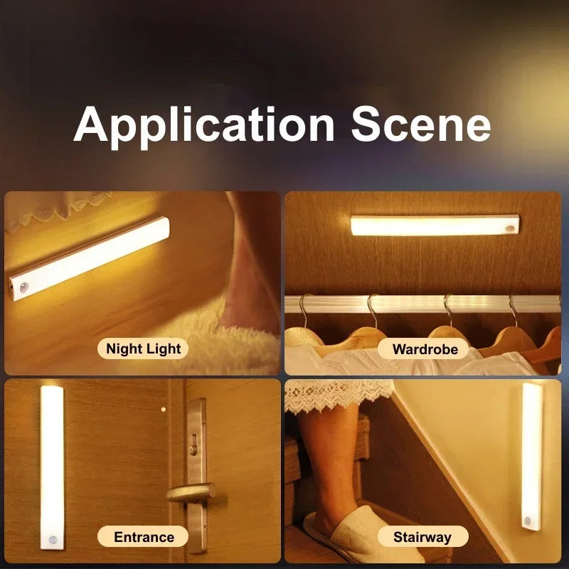 PIR Motion Sensor Light Strip — Rechargeable Magnetic Cabinet Lamp