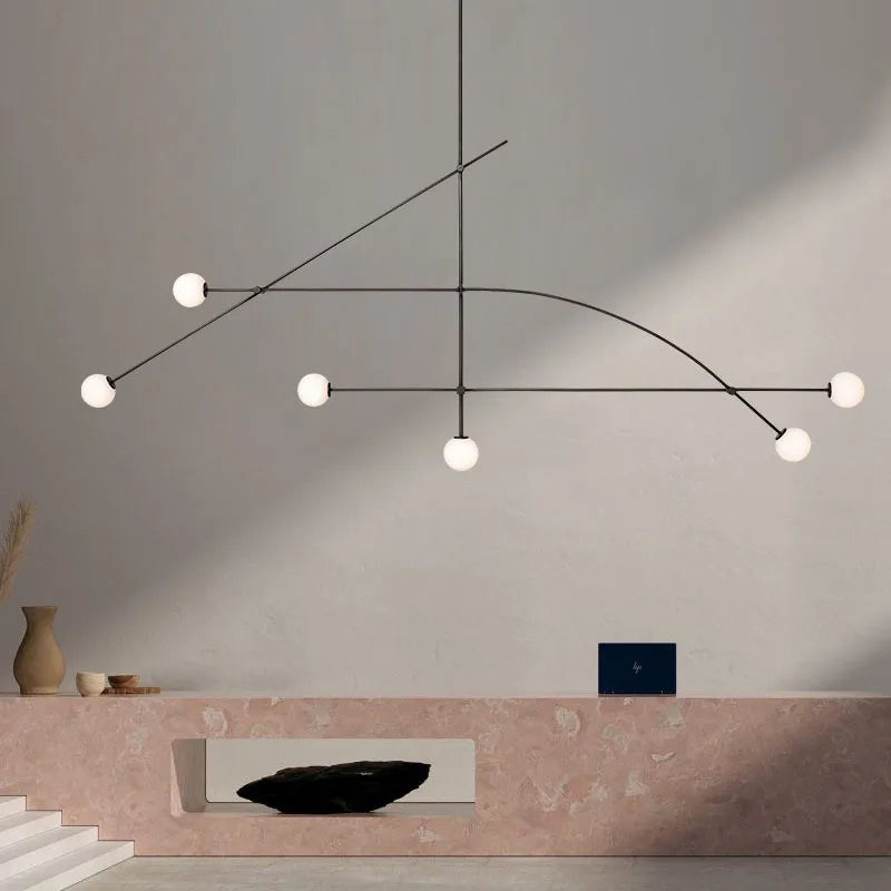 Black Luminaire Pendant Chandelier — Multi-Light Restaurant & Bedroom Fixture